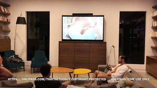 5 guys watching straight porn (masturbation, male bonding, bromance, buddy bate)