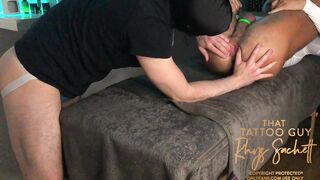 Massage table rimjob 03 (MM, man ass, rimming, asshole - Rhys Sachett (ThatTattooGuy))