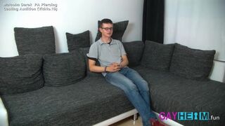 18 year old german student nerd with hanging balls and prince albert piercing in glans gayheim