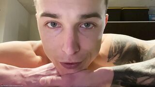 Cum Ice Cubes Cold Play Masturbation Sexy Big Dick Muscle Hunk Melts Cum Ice on Body & Sucks on it 