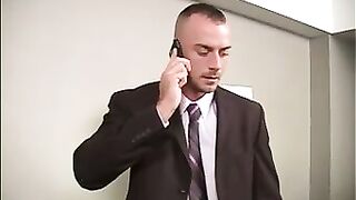 Horny office worker attracts the attention of his sexy co-worker