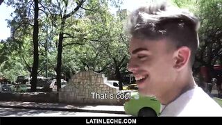 LatinLeche - Wavy Haired Stud Sucks A Thick Latino Cock 