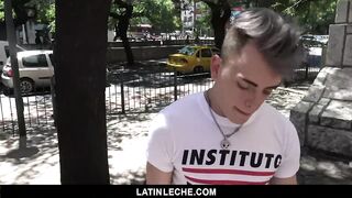 LatinLeche - Wavy Haired Stud Sucks A Thick Latino Cock 