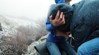 Lost Hikers have Rough Anal Sex to Stay Warm in Snow - 2 Orgasms 1 Cumshot 