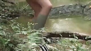 horny boy scout bathes in the river and gets fucked