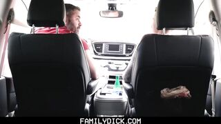 FamilyDick - Muscle Bear Dad Fucks Boy in Car for Smoking 