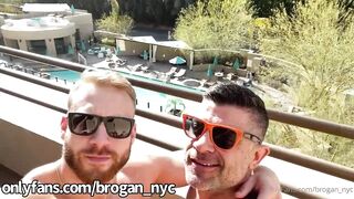 Brogan NYC & Daddy Riley - Fucking on the Balcony - Gay Porn Video