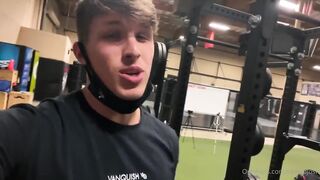 Josh and Zach and fan Asslicker in Gym - Gay Porn Video