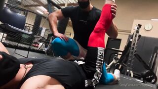 Josh and Zach and fan Asslicker in Gym - Gay Porn Video