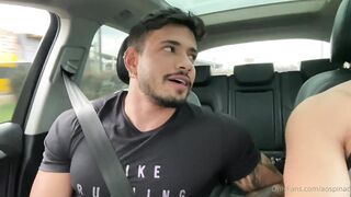 Alejo Ospina Gets Fucked by a Stranger in a Car - Bareback - Gay Porn Video