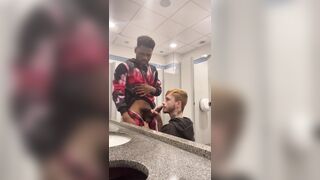 Teasing my friend until he fucks me on the public bathroom H - Gay Porn Video