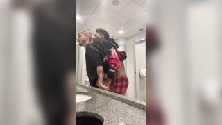 Teasing my friend until he fucks me on the public bathroom H - Gay Porn Video